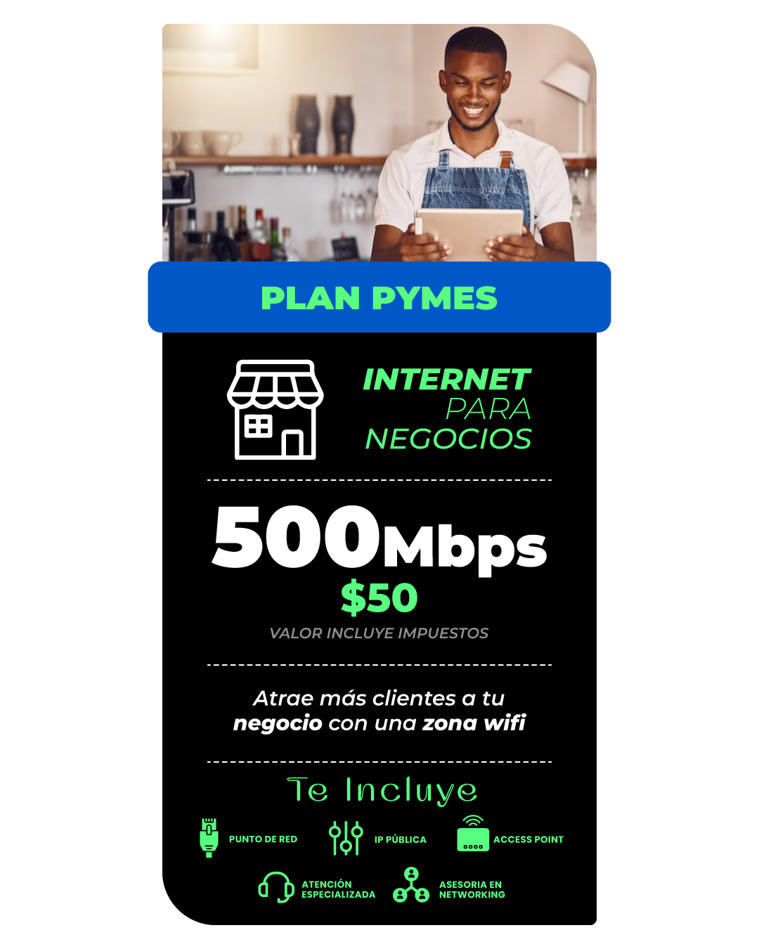 Plan empresarial 500 MBPS