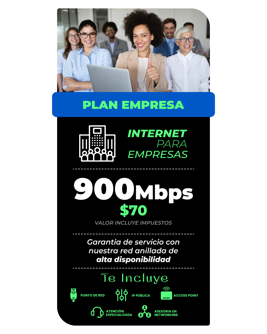 Plan empresarial 900 MBPS