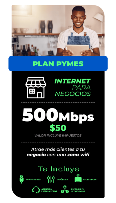 Plan empresarial 500 MBPS